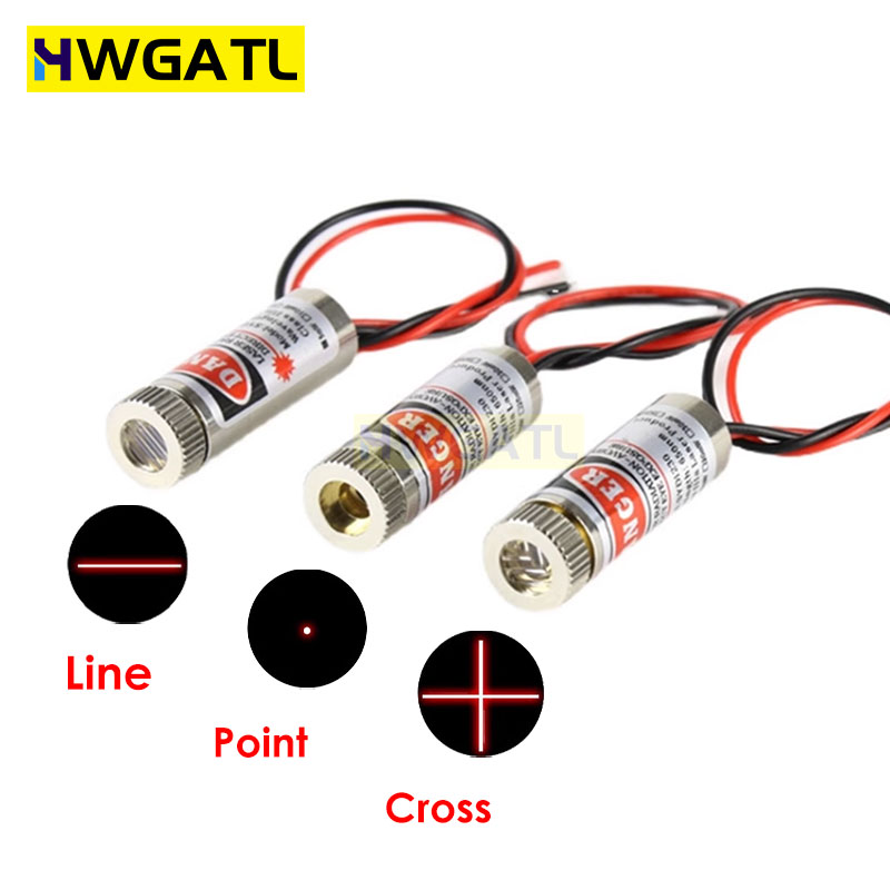 Industrial Laser Head - 650nm 5mW 레드 포인트/라인/크로스 레이저 모듈