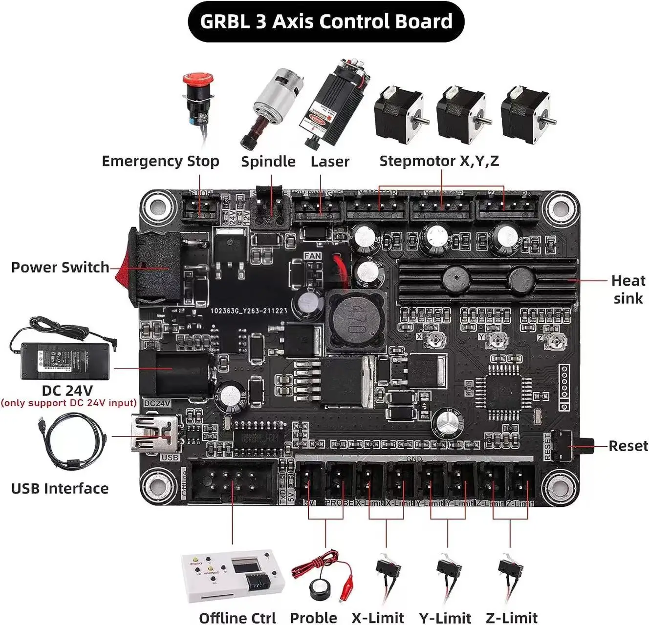 CNC 3018 Pro 레이저 조각기 목공 3축 CNC - Controller Grbl Board 리뷰 및 가격
