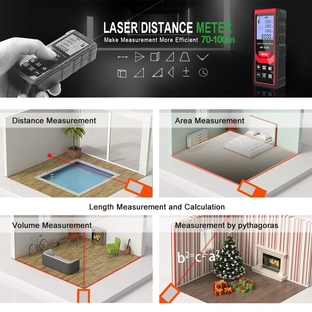 Noyafa NF-271 레이저 거리 측정기 디지털 자 - Industrial Laser Training 리뷰 및 가격