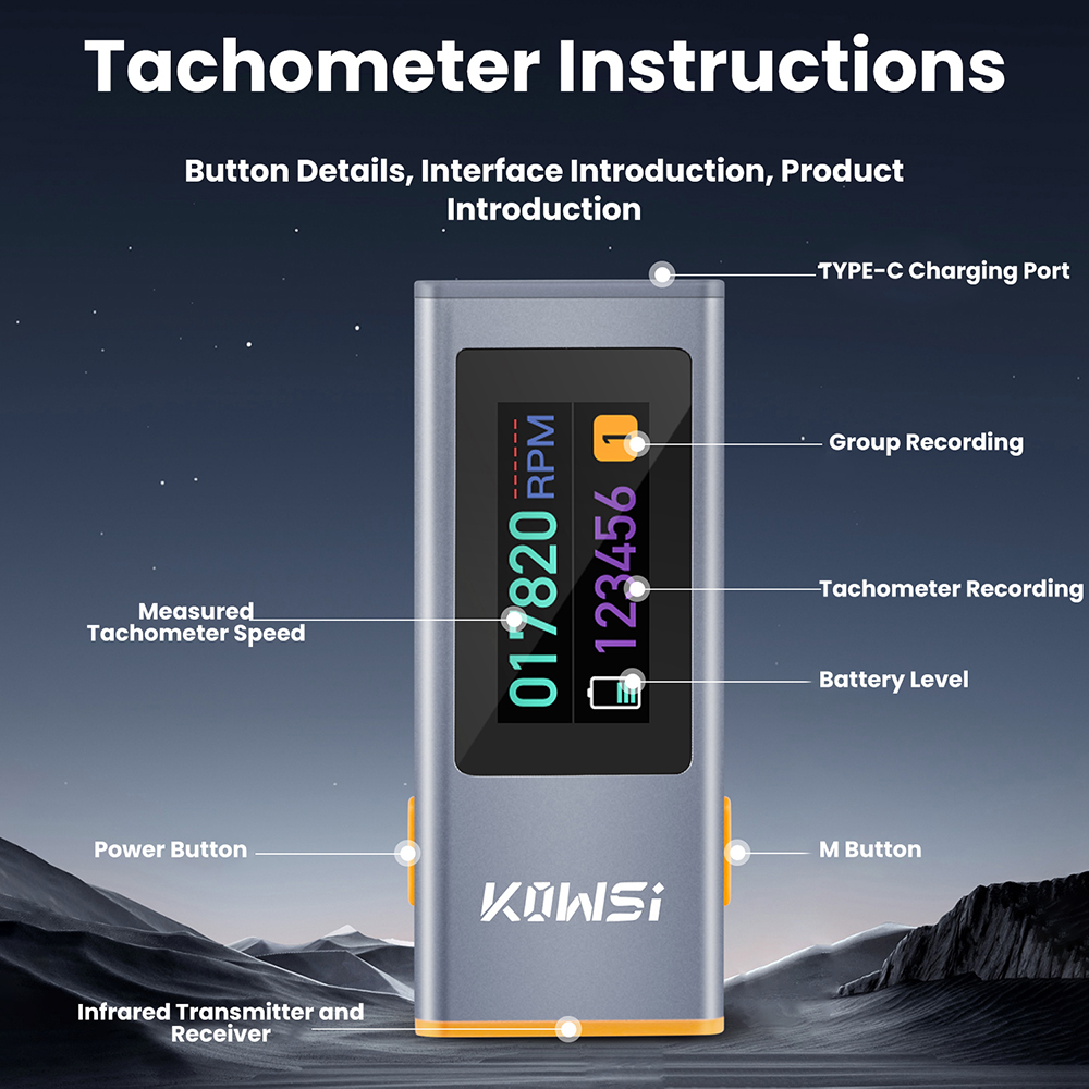 0.96인치 TFT 적외선 RPM 속도 테스터 타코미터 - Industrial Laser Tachometer 리뷰 및 가격