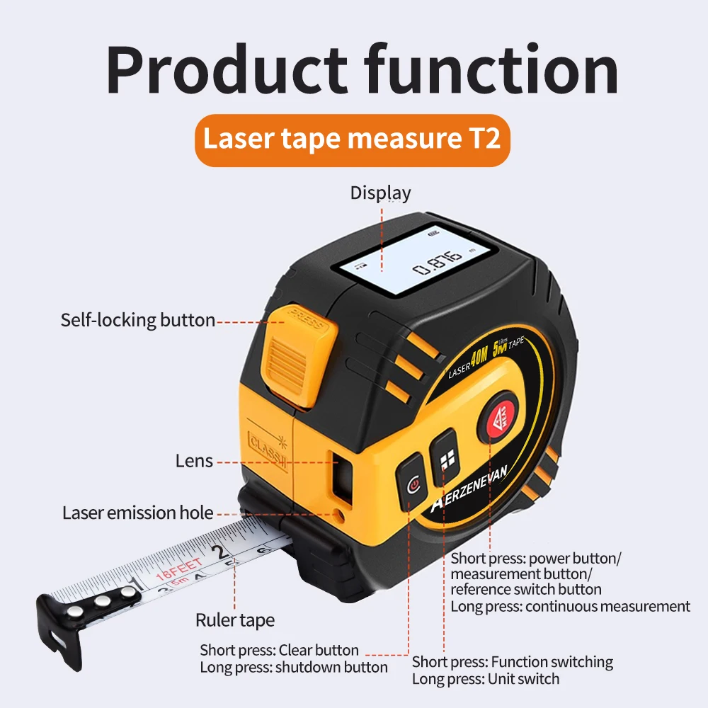 80m 레이저 줄자 측정기 레이저 거리 측정기 스틸 줄 - Industrial Laser Training 리뷰 및 가격