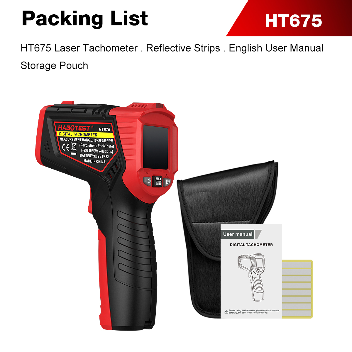 HABOTEST HT675 비접촉식 레이저 타코미터 디 - Industrial Laser Tachometer 리뷰 및 가격