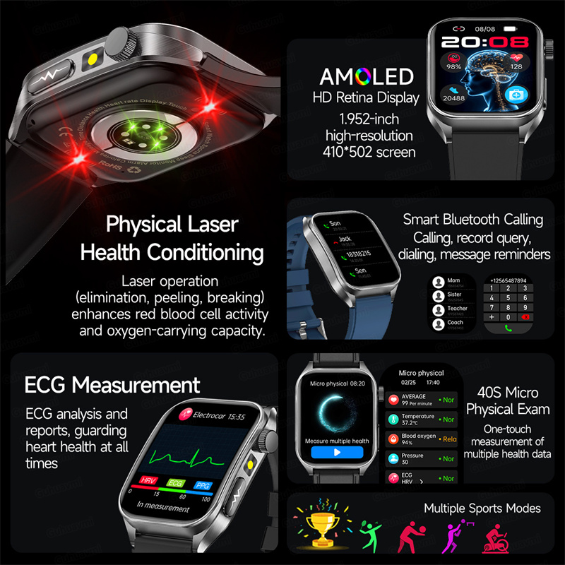 스마트 워치 650nm 듀얼 프로브 레이저 건강 조절  - Industrial Laser Training 리뷰 및 가격