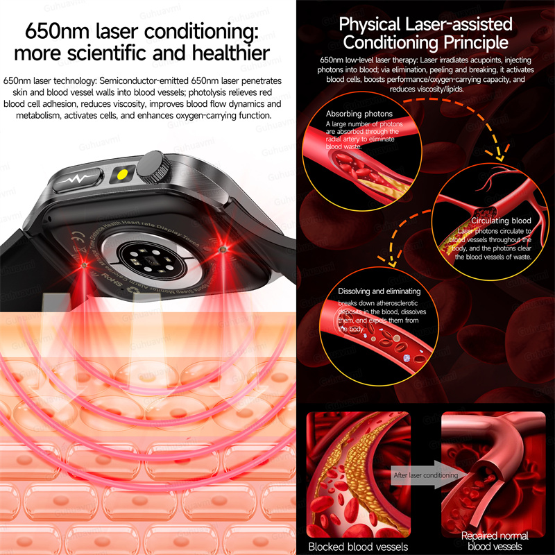 스마트 워치 650nm 듀얼 프로브 레이저 건강 조절  - Industrial Laser Training 리뷰 및 가격