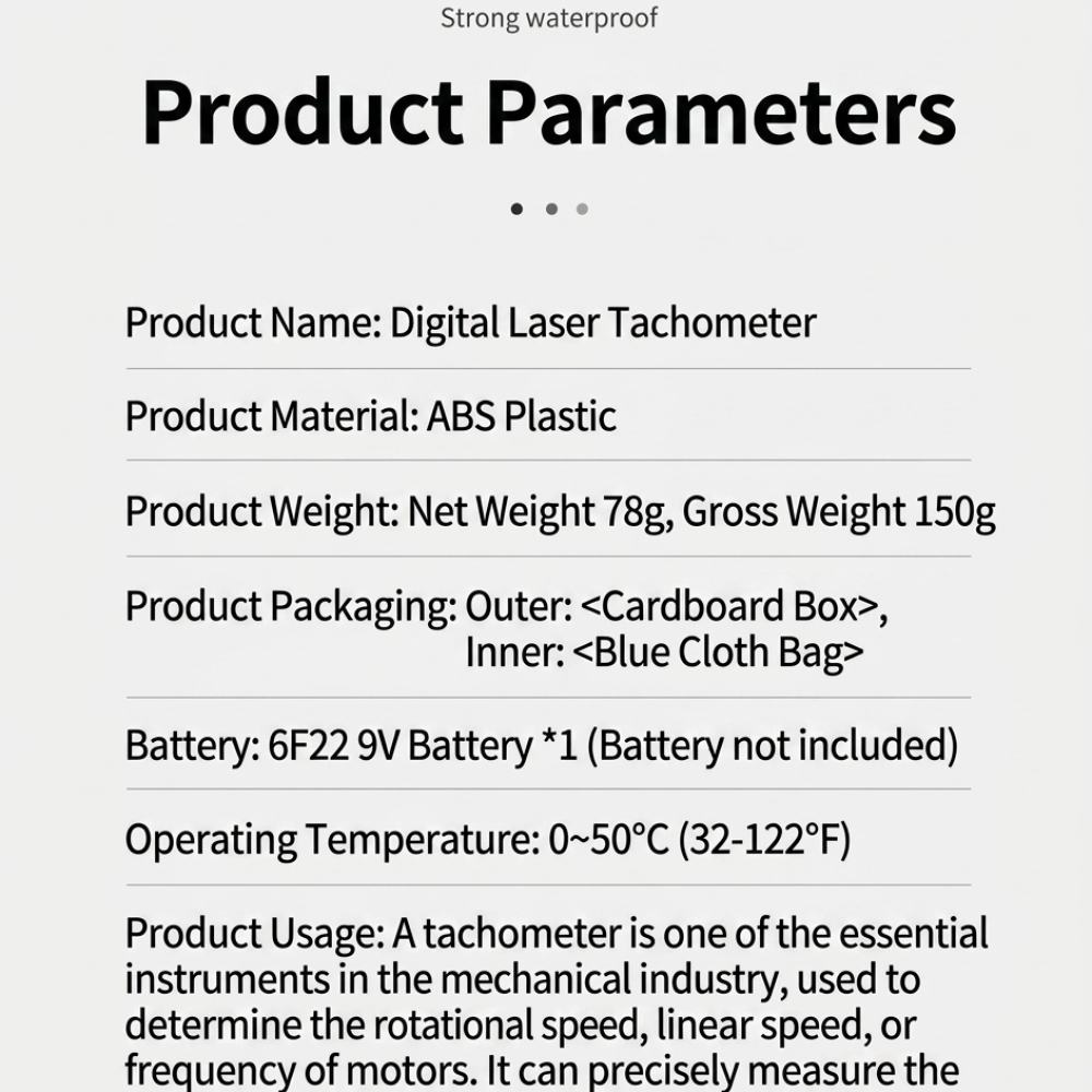 휴대용 디지털 레이저 타코미터 비접촉 RPM 측정기 산 - Industrial Laser Tachometer 리뷰 및 가격