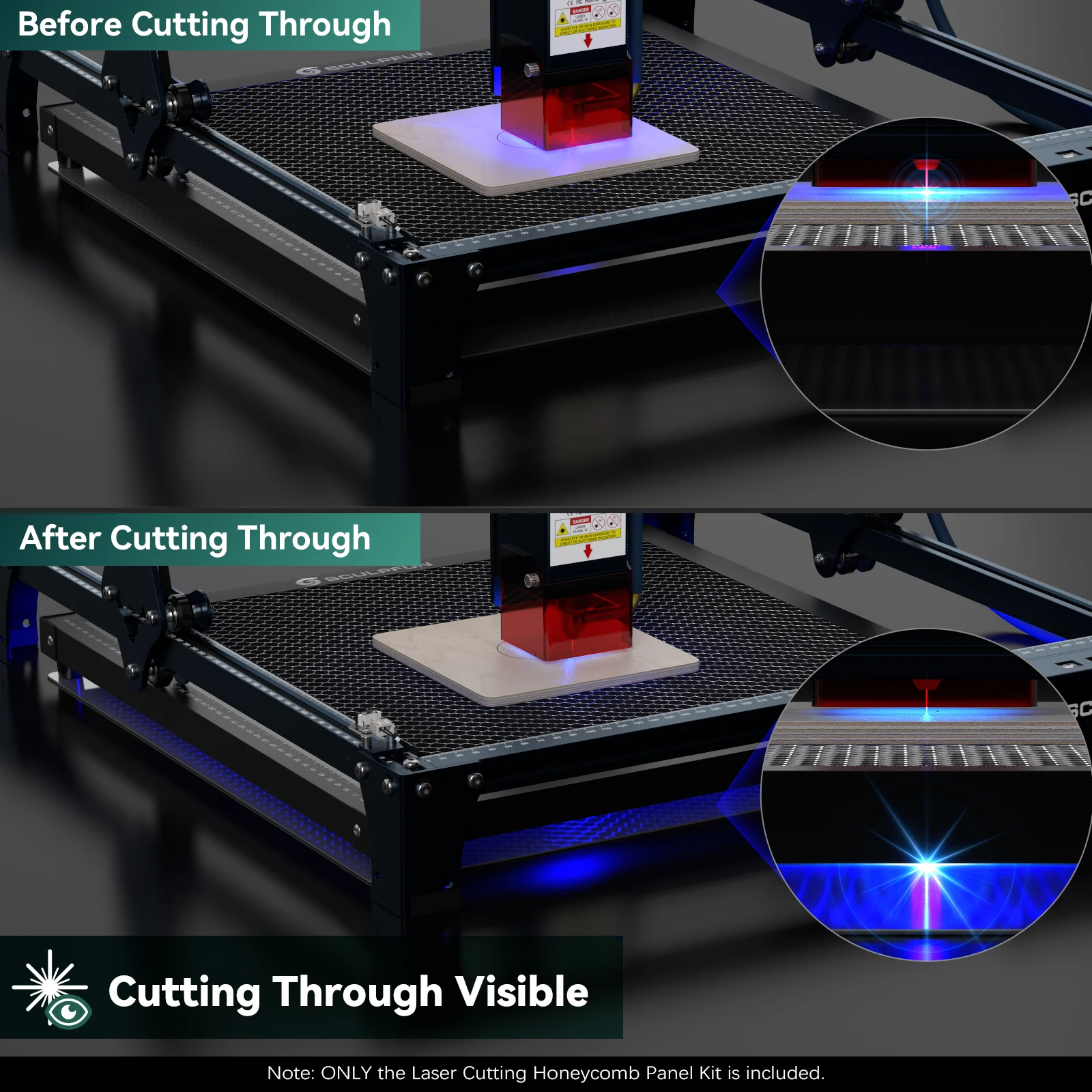 SCULPFUN 600x600mm 벌집 패널 작업대 다 - Co2 Laser Engraving Machine 리뷰 및 가격