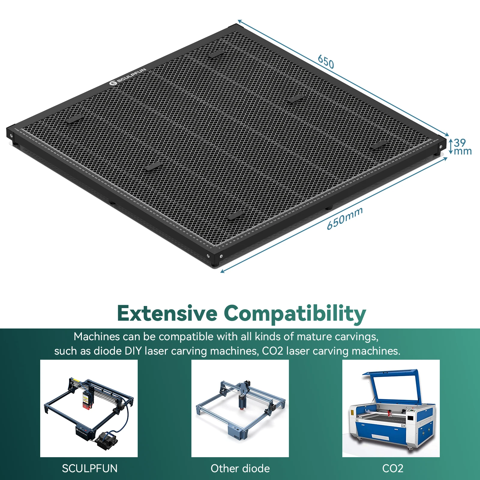 SCULPFUN 600x600mm 벌집 패널 작업대 다 - Co2 Laser Engraving Machine 리뷰 및 가격