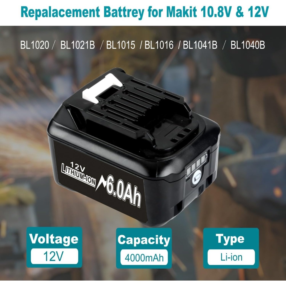 10.8V 12V 6A 충전식 교체 리튬 이온 배터리  - Makita Drill Hp1640 리뷰 및 가격