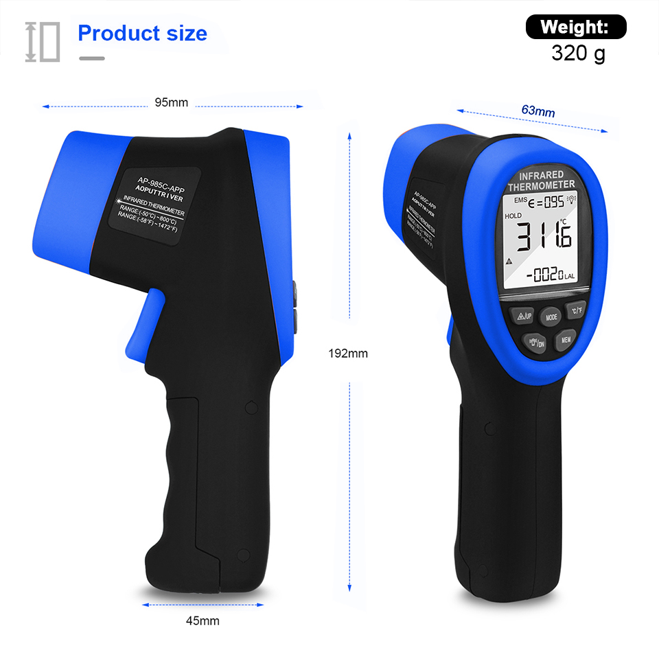 적외선 온도계, 디지털 레이저 온도 측정 장치 적외선  - Industrial Laser Measuring Device 리뷰 및 가격